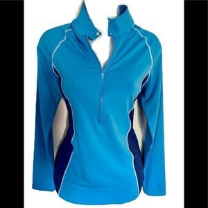 Cutter & Buck Annika DryTec Quarter Zip Top - S blue /navy , polyester spandex